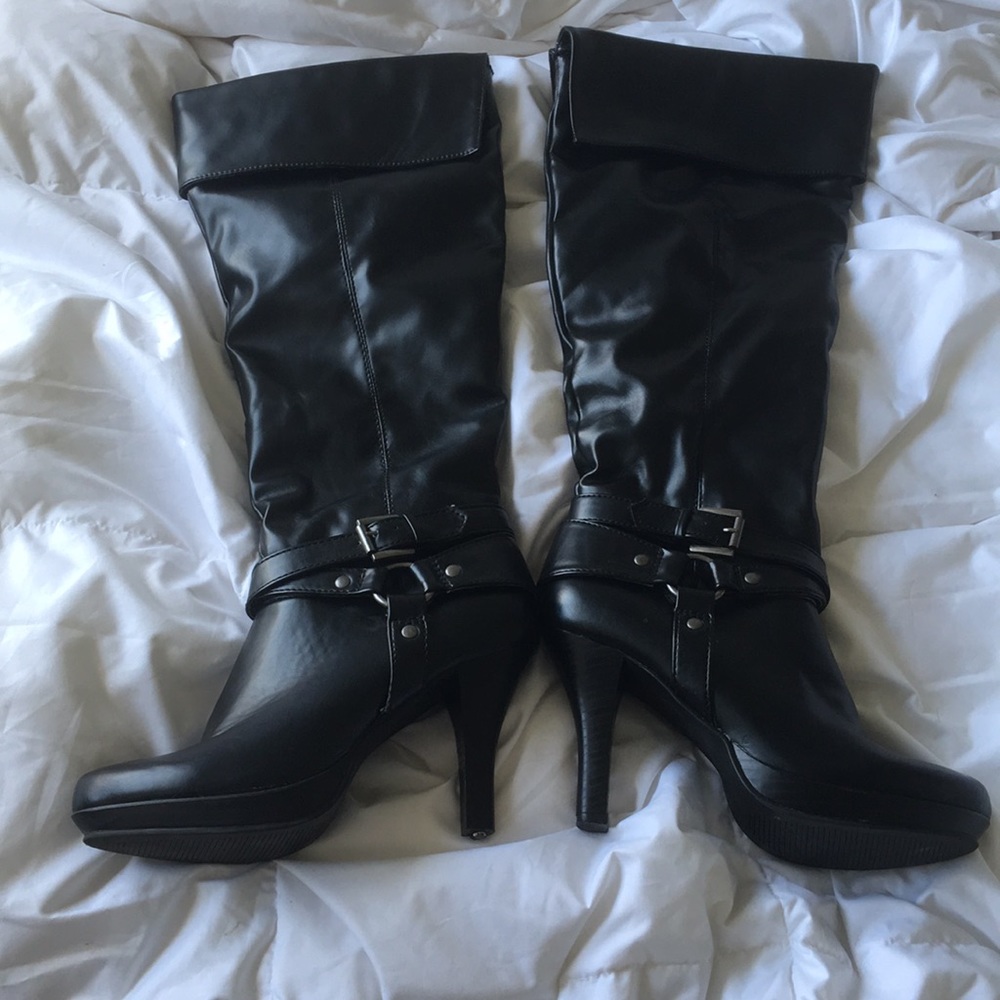 Rampage High Heel Platform Patent Leather Boots